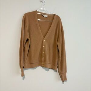 Christian Dior vintage Cardigan Button-Front Knit Sweater brown XL
